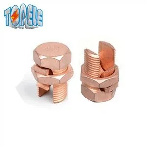 اسپلٹ بولٹ رابط کاپر میٹریل پیتل میٹرییکل الیکٹریکل اسپلٹ بولٹ کنیکٹر اور لگس